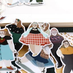 23pcs Fat Girl Daily Hand Account Cute Cartoon Sticker Hand Account Diy Album Waterproof Translucent Decorative Stickers