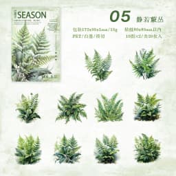20pcs/1lot Kawaii Stationery Stickers The Green Fern Spring Collection Diary Decorative Stickers Scrapbooking Craft Stickers