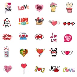10/30/50PCS Cute Love Sticker Aesthetic PVC Sketchbook Decoration Scrapbooking School Stationery Supplies