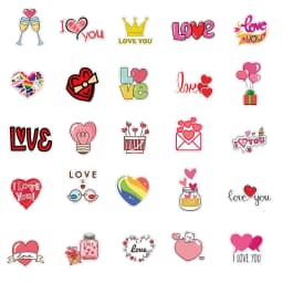 10/30/50PCS Cute Love Sticker Aesthetic PVC Sketchbook Decoration Scrapbooking School Stationery Supplies