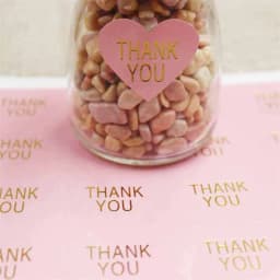 100pcs/lot Thank You Handmade Heart Design Bronzing Seal Multiple Colour DIY Multifunction Seal Sticker Gift Packaging Label