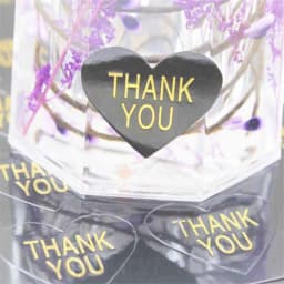 100pcs/lot Thank You Handmade Heart Design Bronzing Seal Multiple Colour DIY Multifunction Seal Sticker Gift Packaging Label
