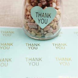 100pcs/lot Thank You Handmade Heart Design Bronzing Seal Multiple Colour DIY Multifunction Seal Sticker Gift Packaging Label