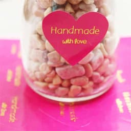 100pcs/lot Thank You Handmade Heart Design Bronzing Seal Multiple Colour DIY Multifunction Seal Sticker Gift Packaging Label