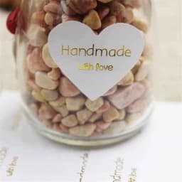 100pcs/lot Thank You Handmade Heart Design Bronzing Seal Multiple Colour DIY Multifunction Seal Sticker Gift Packaging Label