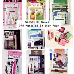 SKYSONIC OAB Sticker Moodpack Pink Decorative Paper Pack Korean Packaging Paper Material Journal Scrapbooking Decor Supplies Set