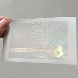 10pcs 84x52mm Transparent Hologram Decoration Sticker Waterproof Tear Resistant Clear Plastic Laser Holographic Anti-fake Label