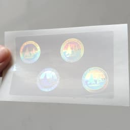 10pcs 84x52mm Transparent Hologram Decoration Sticker Waterproof Tear Resistant Clear Plastic Laser Holographic Anti-fake Label