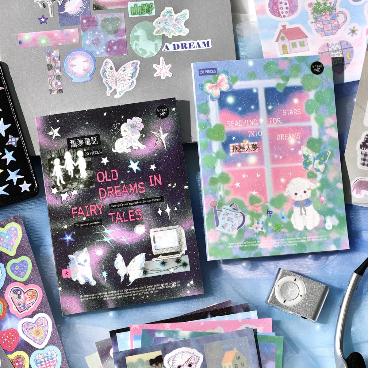Cyberpunk-Themed Die-Cut Sticker Book DIY Decorative Journal 20/40 Sheets Aesthetic Stationery Stickers for Phone Case Collage