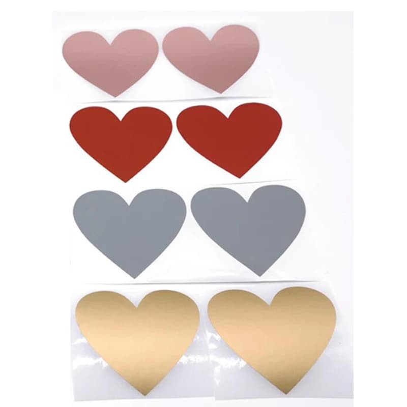 50Pcs Scratch Off Sticker 70x80mm Love Heart Shape Red/Rose/Gold/Grey Color Blank For Secret Code Cover