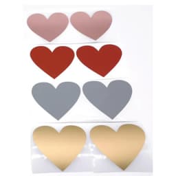 50Pcs Scratch Off Sticker 70x80mm Love Heart Shape Red/Rose/Gold/Grey Color Blank For Secret Code Cover