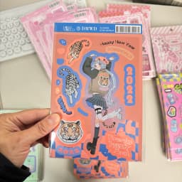 SKYSONIC BOBO Coral 1PC Decorative Stickers Sweet Girl Sub Korean DIY Sticker Journal Junk Agenda Stationery Suppliers