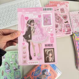 SKYSONIC BOBO Coral 1PC Decorative Stickers Sweet Girl Sub Korean DIY Sticker Journal Junk Agenda Stationery Suppliers