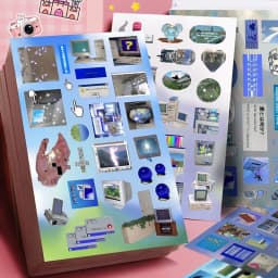 8/16 Sheets DIY Decoration Y2k Gen Z Electronic Memories Style Retro Dreamcore Collages Journals Diary Scrapbook Stickers