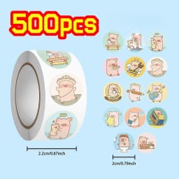 500Pcs Cartoon Pig Kawaii Stickers, Cute Design Decals for DIY, Journal & Gift Embellishment