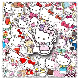 50PCS Sanrio Cartoon Sticker Hello Kitty Children's Diary Bonus Gift Diary Booklet Gift for Kid Toy