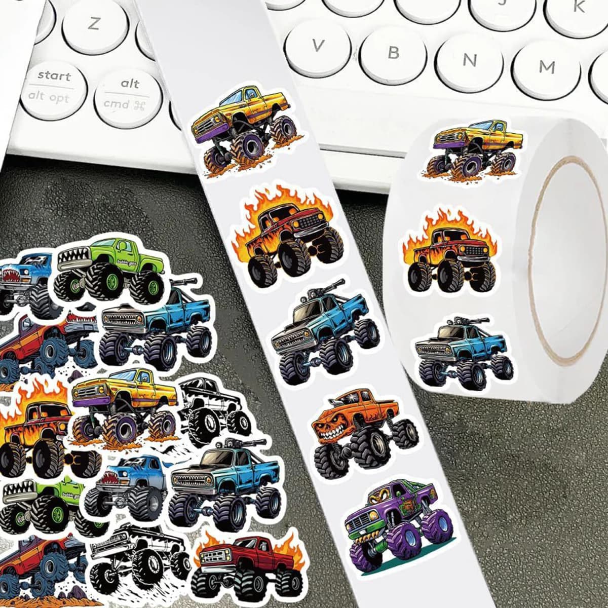 50-500PCS Monster Truck Stickers Cartoon Truck Car Stickers Car Decals 10 Styles Cars