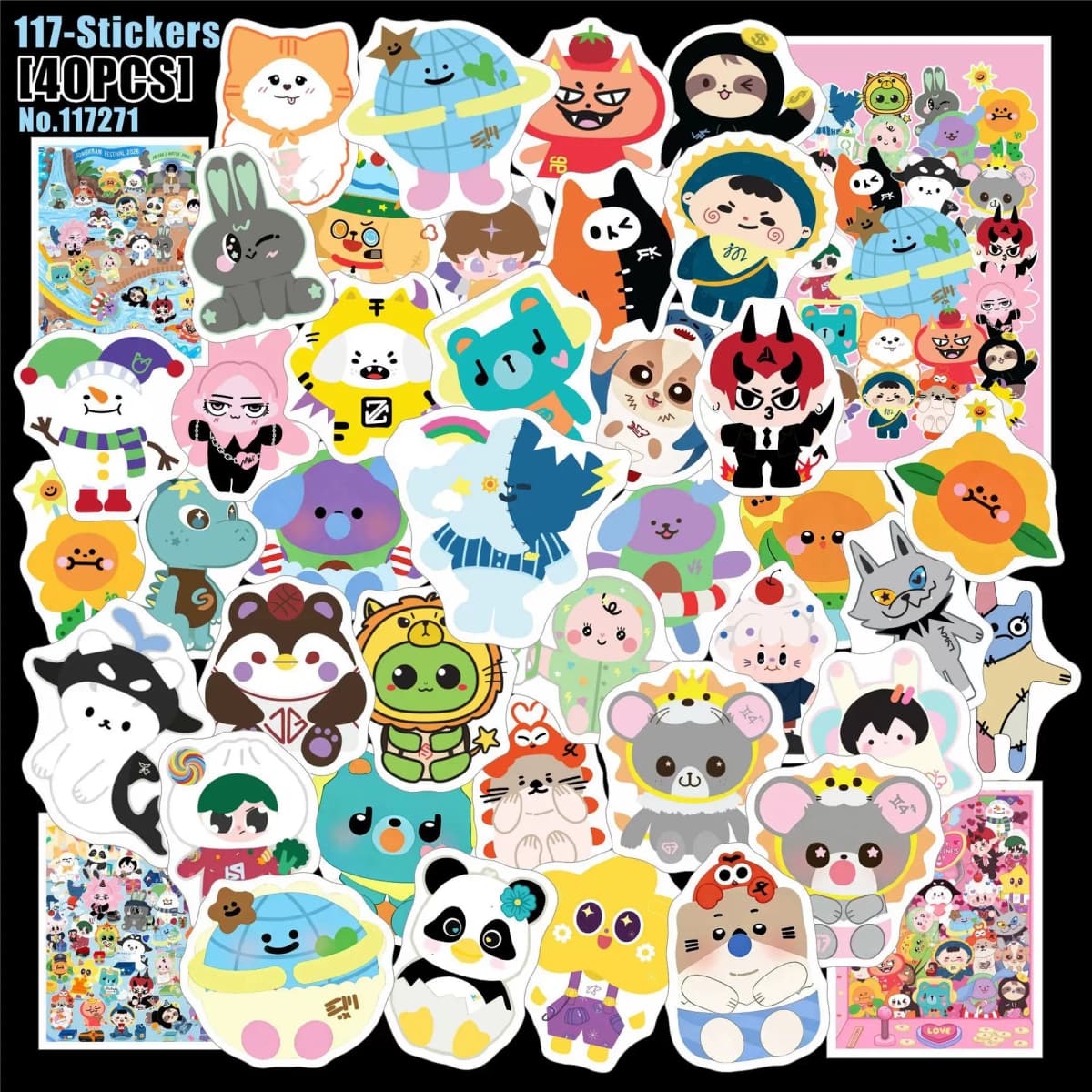 40Pcs/Set Cute Thai BL GMMTV CP Doll Stickers Waterproof Cartoon Decals for Laptop Phone Scrapbook Fans Gift