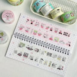 WAKAWAKA Mood Die Cut Sticker Roll Scrapbooking Sticker Cute Emotion Tracker Washi Sticker for Journal Planner 2.5cm