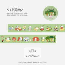 WAKAWAKA Mood Die Cut Sticker Roll Scrapbooking Sticker Cute Emotion Tracker Washi Sticker for Journal Planner 2.5cm
