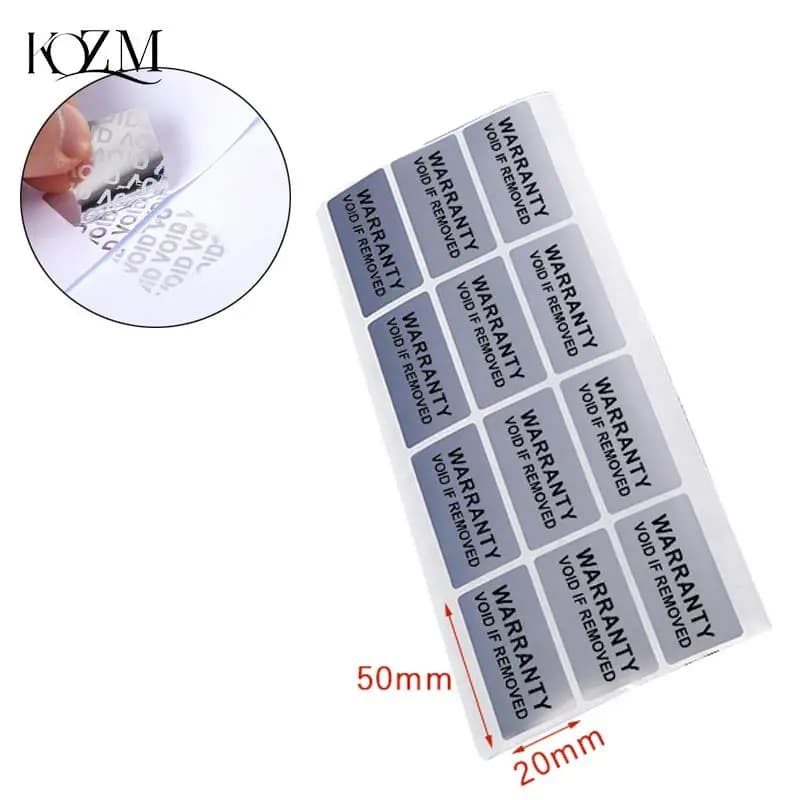 Warranty Protection Sticker 40*20mm Tamper Proof Void Label Stickers Disposable Security Seal Anti-counterfeiting Sticker