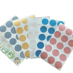 100pcs/lot Round Golden Silver Blue Scratch Coating Cute Stickers DIY Multifunction Gifts Scraping Sticker