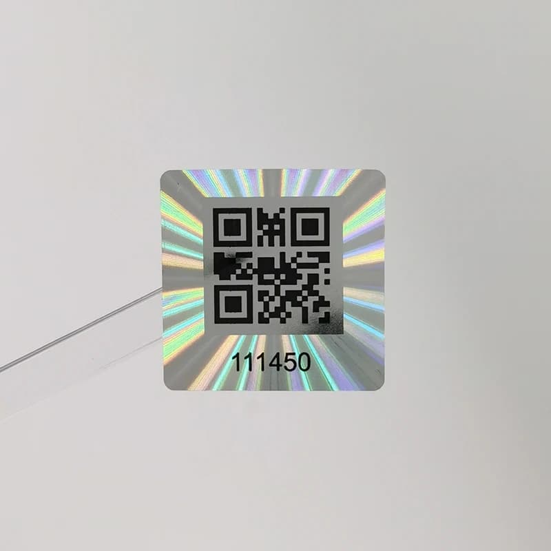 25x25mm 1000pcs Holographic QR Code Sticker, void Tamper Evident, Authentic Laser Security Label, Unique number,Customized