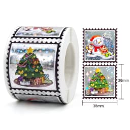 50-300pcs Holographic Stickers Merry Christmas Stickers Seal Labels For DIY Gift Baking Package Envelope Stationery Decor