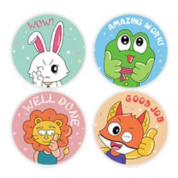 50-500pcs Cute Cartoon Animals Sticker For Kids Encourage Sealing Labels School Teacher Supplies Child Reward Sticker DIY Labels