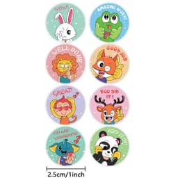 50-500pcs Cute Cartoon Animals Sticker For Kids Encourage Sealing Labels School Teacher Supplies Child Reward Sticker DIY Labels