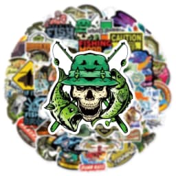 10/30/50PCS Cartoon Fishing Sticker Aesthetic PVC Korean Stationery Supplies Decoration Scrapbooking