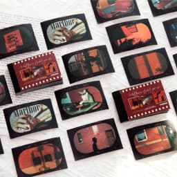 JIAMEI 50sheets/book Creative Retro Street View Aesthetic Stickers Cute Mini Stickers Book DIY Scrapbooking Decorative Materials