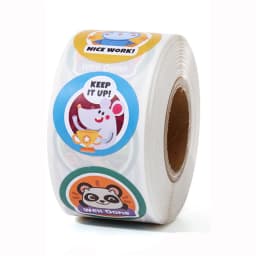 100-500 Pcs 1inch/2.5cm Animal Good Job Cool Stickers Roll for Envelope Praise Reward Student Work Label Stationery Seal Lable