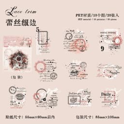 15pcs/lot Kawaii Scrapbook Stickers Veil of Shadows DIY Journaling Scrapbooking Supplies Decorative Stationery