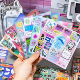TIANZI Cyberpunk Theme Die-Cut Stickers Book 20/40 Sheets for DIY Decorative Scrapbook Collage Aesthetic Stationery Stickers