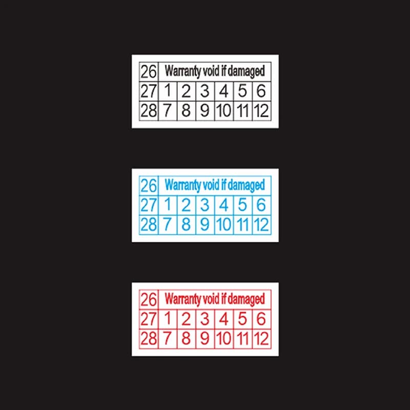 200pcs New Year 26/27/28 red rectangular fragile label if remove the label warranty tear invalid sticker 16X8mm