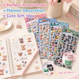 4 pcs Lovely Animals Friend Puppy 3D Puffy Stickers Diy Scrapbooking Journal Sticker Diary Stationery Sticker School Gifts