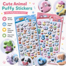 4 pcs Lovely Animals Friend Puppy 3D Puffy Stickers Diy Scrapbooking Journal Sticker Diary Stationery Sticker School Gifts