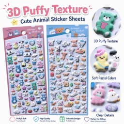 4 pcs Lovely Animals Friend Puppy 3D Puffy Stickers Diy Scrapbooking Journal Sticker Diary Stationery Sticker School Gifts