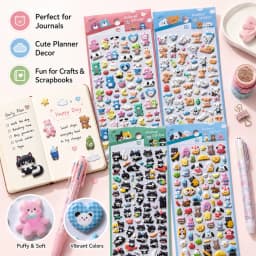 4 pcs Lovely Animals Friend Puppy 3D Puffy Stickers Diy Scrapbooking Journal Sticker Diary Stationery Sticker School Gifts
