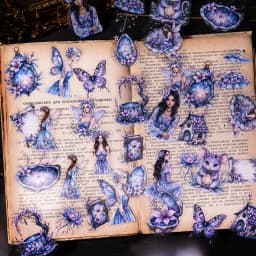 40pcs Kawaii Flower Fairy PET Stickers Creative Collage DIY Handmade Scrapbook Material Aesthetic Stationery Stickers