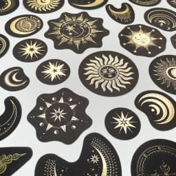 Mengtai 40pcs Constellation girl Decorative gold Stickers Scrapbooking Label Diary Stationery Album Retro stars Journal Planner