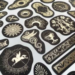 Mengtai 40pcs Constellation girl Decorative gold Stickers Scrapbooking Label Diary Stationery Album Retro stars Journal Planner