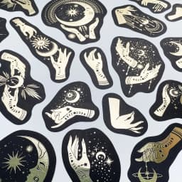 Mengtai 40pcs Constellation girl Decorative gold Stickers Scrapbooking Label Diary Stationery Album Retro stars Journal Planner