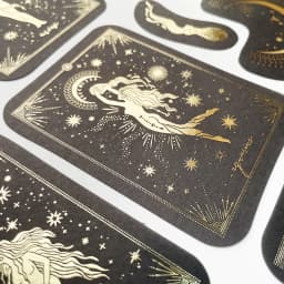 Mengtai 40pcs Constellation girl Decorative gold Stickers Scrapbooking Label Diary Stationery Album Retro stars Journal Planner