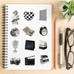 10/30/61PCS Simple Sculpture PVC Graffiti Sticker Sticky Aesthetic Decorative Scrapbook DIY Phone Stationery Supply