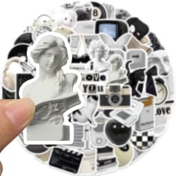 10/30/61PCS Simple Sculpture PVC Graffiti Sticker Sticky Aesthetic Decorative Scrapbook DIY Phone Stationery Supply
