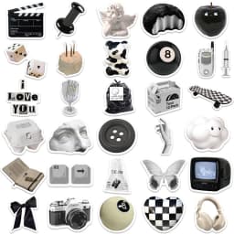 10/30/61PCS Simple Sculpture PVC Graffiti Sticker Sticky Aesthetic Decorative Scrapbook DIY Phone Stationery Supply