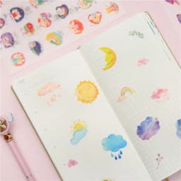 6 sheets/pack Cartoon Cat Washi Paper Sticker Kawaii Journal Stickers Scrapbooking Daily Planner Stationery Supplies
