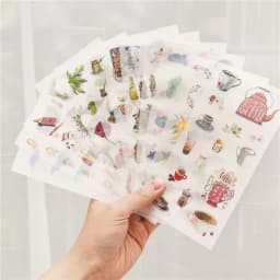 6 sheets/pack Cartoon Cat Washi Paper Sticker Kawaii Journal Stickers Scrapbooking Daily Planner Stationery Supplies